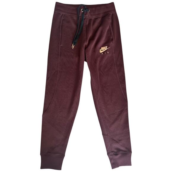 EUC RARE Nike Tech Sweatpants Wine/Burgundy with Rose Gold + Pockets Size Small - Picture 1 of 6